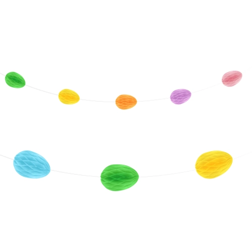 Závesná girlanda papierové veľkonočné vajíčka 300 cm