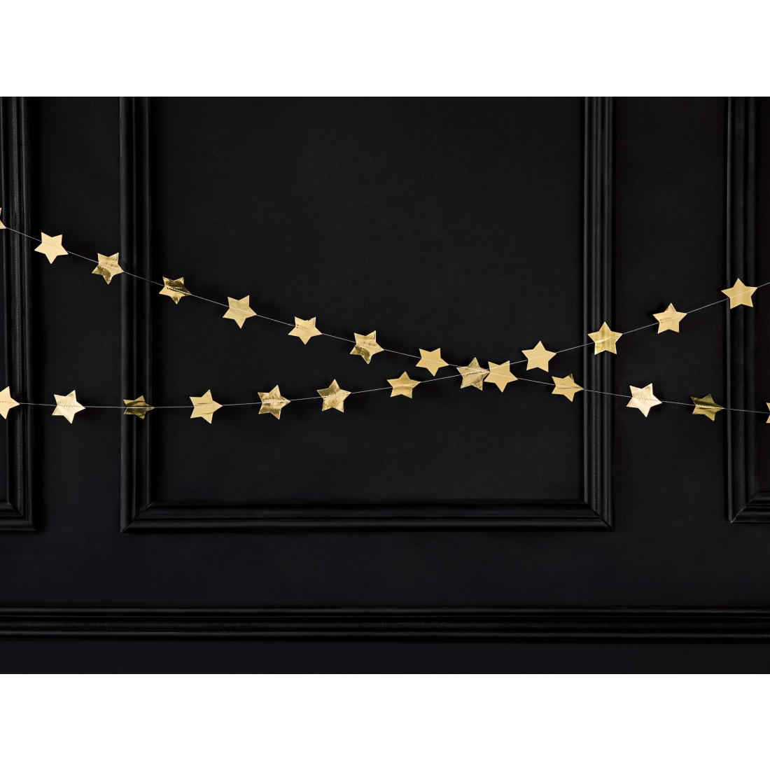 Függő girland arany csillagokkal 3,6 m – dekorfólia ünnepekre
