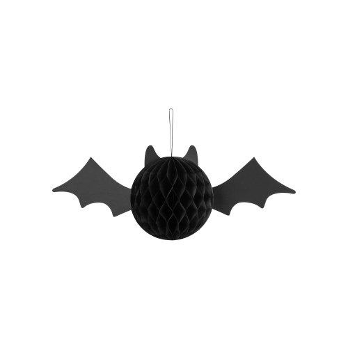 Decorațiune suspendată din hârtie, liliac negru, 45x17 cm – decor de Halloween