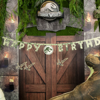 Viseči papirnati transparent Happy Birthday Jurassic World 45 x 165 cm