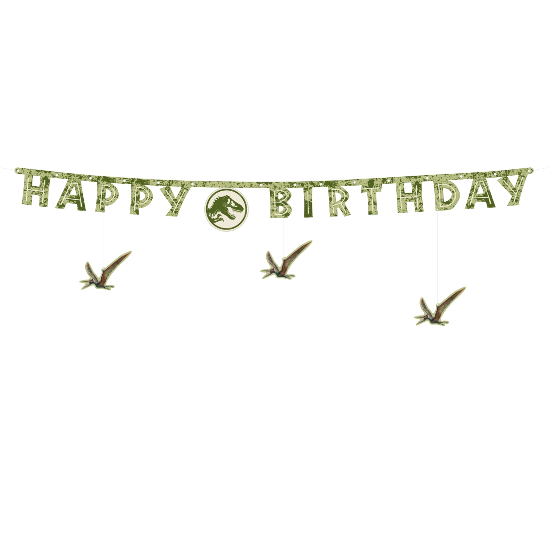 Banner da appendere Happy Birthday Jurassic World in carta 45 x 165 cm