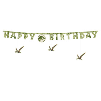 Viseči papirnati transparent Happy Birthday Jurassic World 45 x 165 cm