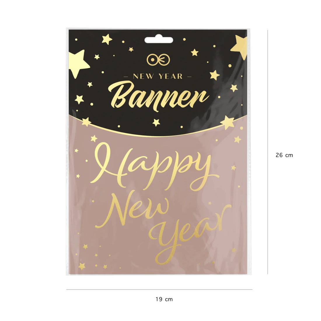 Závesný banner Happy New Year zlatý 120 cm