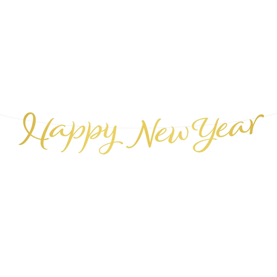 Závesný banner Happy New Year zlatý 120 cm