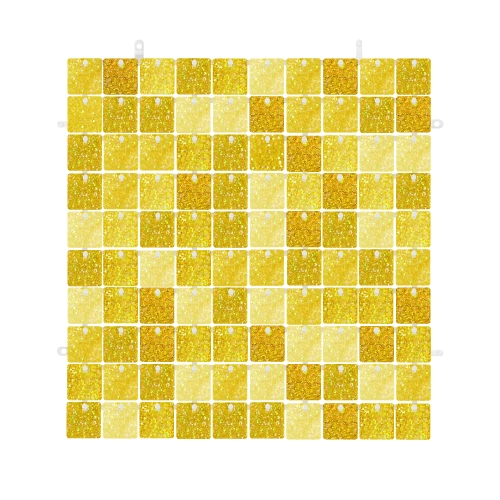 Závesný party panel s flitrami zlatý 30x30 cm