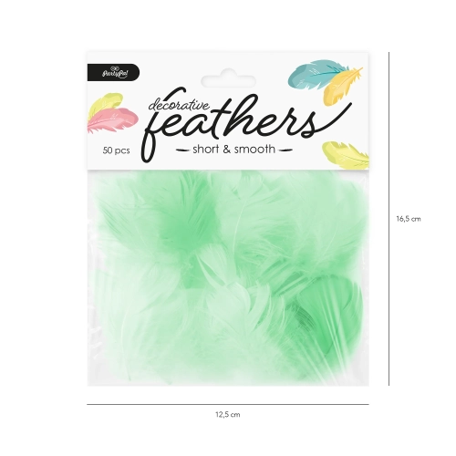 Confetti verzi în formă de pene, 50 buc – decorațiune pentru masă și baloane