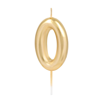 Zlata sijoča sveča številka 0, 6 cm