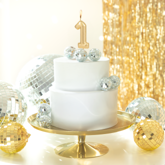 Zlata sijoča sveča številka 1, 6 cm