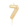 Lumânare lucioasă aurie cifră 7, 6 cm