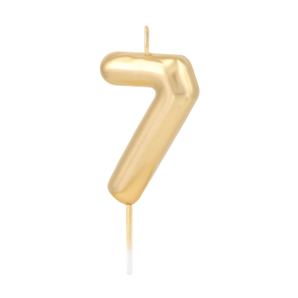 Zlata sijoča sveča številka 7, 6 cm