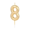 Lumânare aurie lucioasă în formă de cifră 8, 6 cm