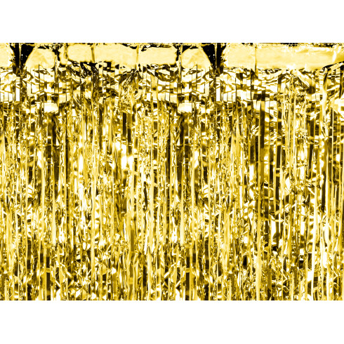 Zlata kovinska zabavna zavesa 100x200 cm – dekorativna folija