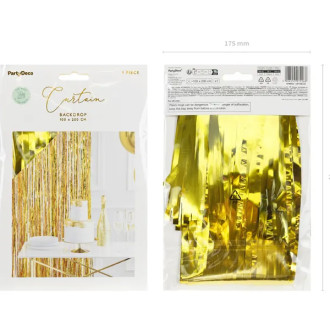 Zlata kovinska zabavna zavesa 100x200 cm – dekorativna folija