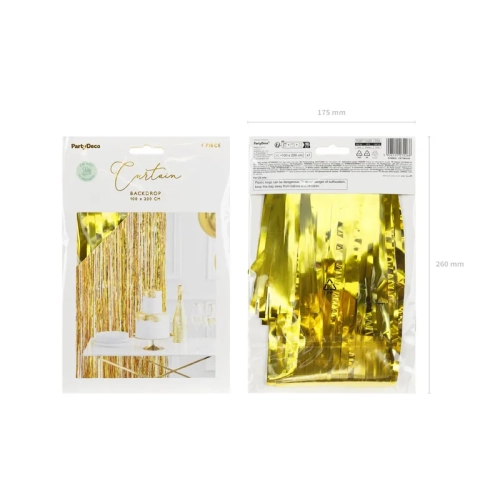 Zlatá metalická párty záclona 100x200 cm – dekoračná fólia