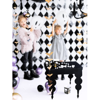 Zlata papirnata girlanda netopirjev 1,5 m – dekorativna veriga za zabave