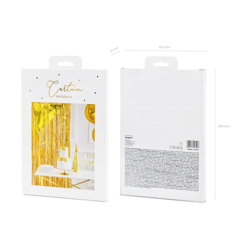 Perdea din folie aurie 0,9 x 2,5 m – decorațiune strălucitoare pentru petreceri