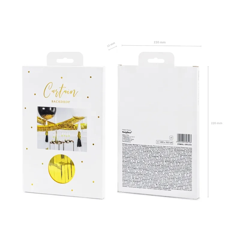 Draperie din folie aurie 18,5 x 400 cm – decorațiune lucioasă pentru petreceri