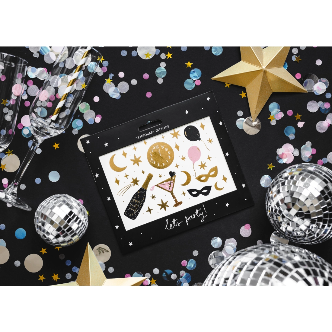 Stele 3D din hârtie aurie pentru agățat – set 6 buc., decorațiune DIY