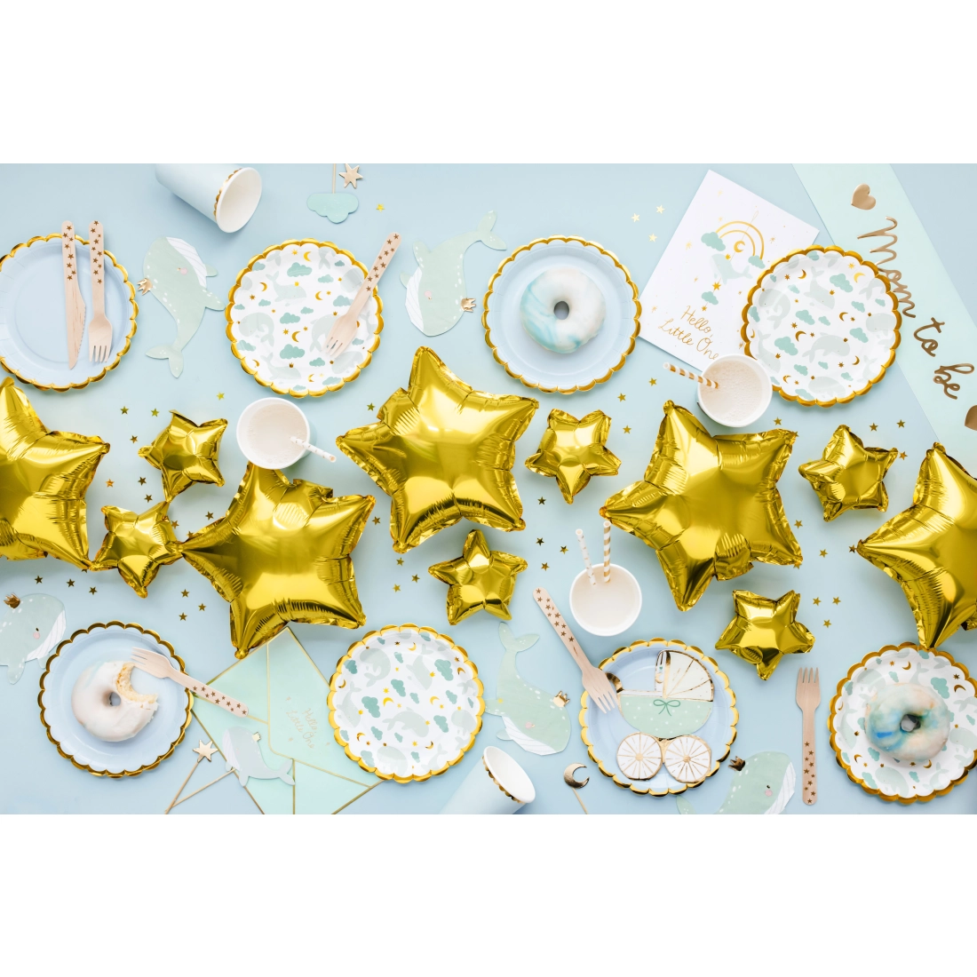 Zlati folijski baloni zvezda 12 cm – komplet 25 kosov za praznovanje