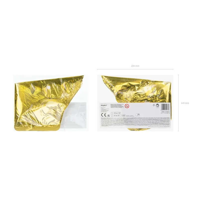 Zlati folija baloni v obliki zvezde 25 cm – komplet 25 kosov za zabavo