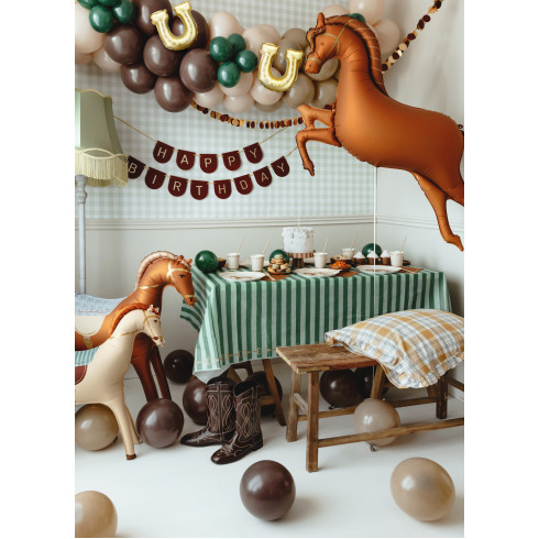 Zlati folijski baloni v obliki podkve 18 × 19 cm, večkratno uporabni, 3 kosi