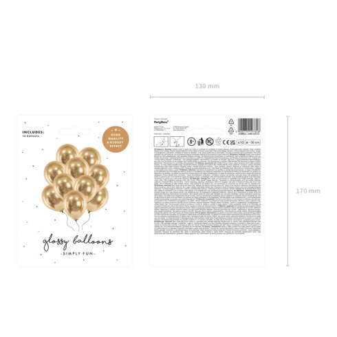Bleščeči zlatni baloni 30 cm – komplet 10 kosov za zabave in praznovanja
