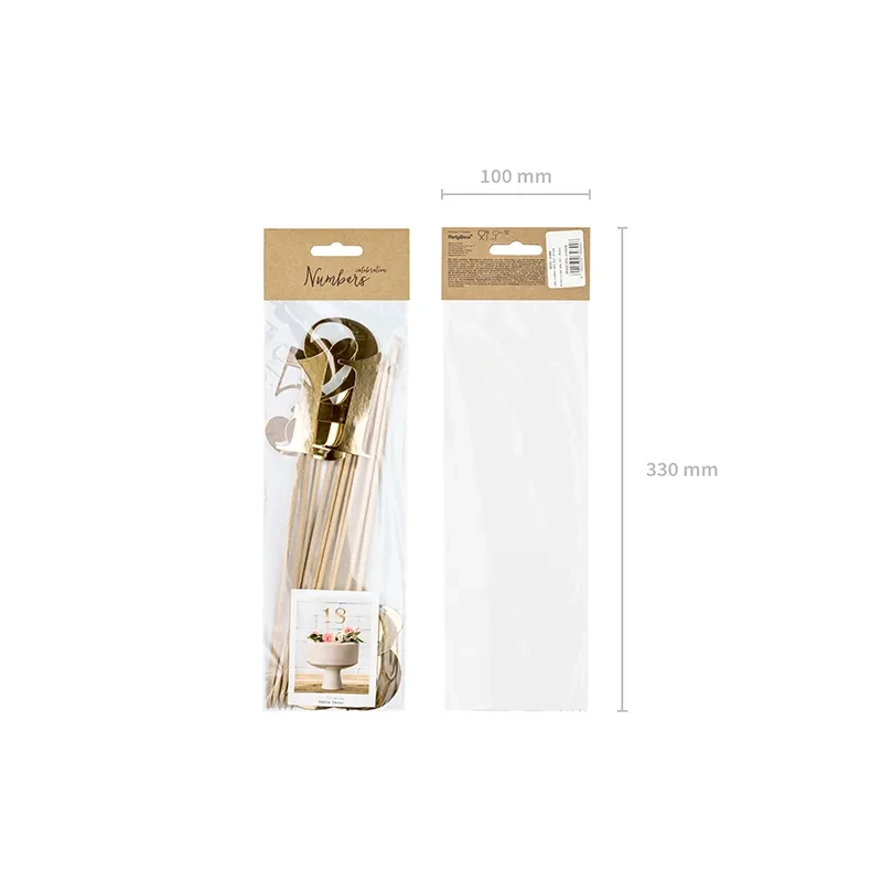 Zlate namizne številke na palčki 25,5–26,5 cm – komplet 0–10, zrcalni papir