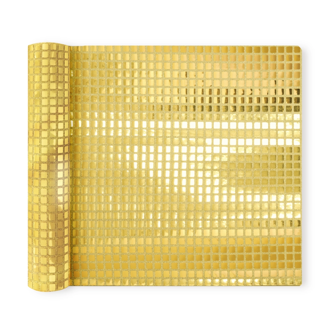 Zlatni šljokičasti stolnjak 275 x 28 cm – kvadratni dekorativni stolni trkač