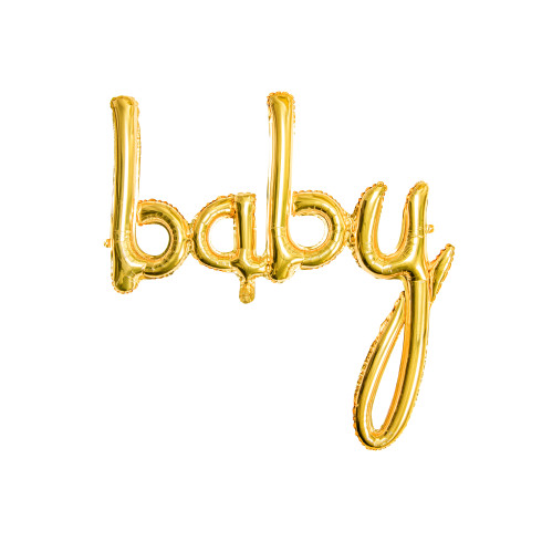 Zlat balon iz folije BABY 73,5 x 75,5 cm za praznovanje