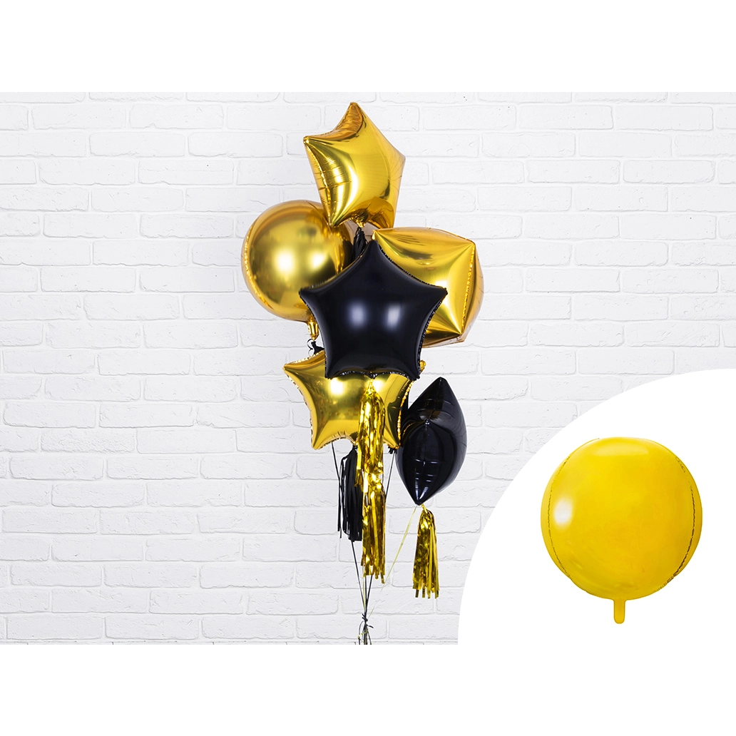 Zlat balon iz folije, krogla 40 cm – kovinski dekorativni balon