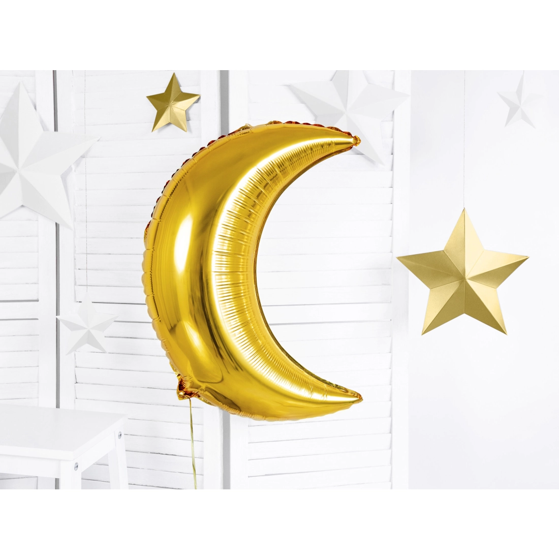 Balon folie auriu Lună 60 cm – balon metalic pentru heliu