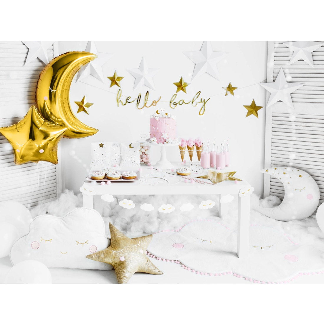 Balon folie auriu Lună 60 cm – balon metalic pentru heliu