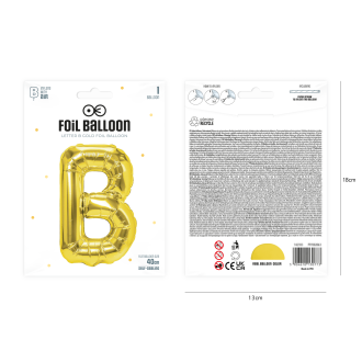 Zlati folijski balon črka B 40 cm