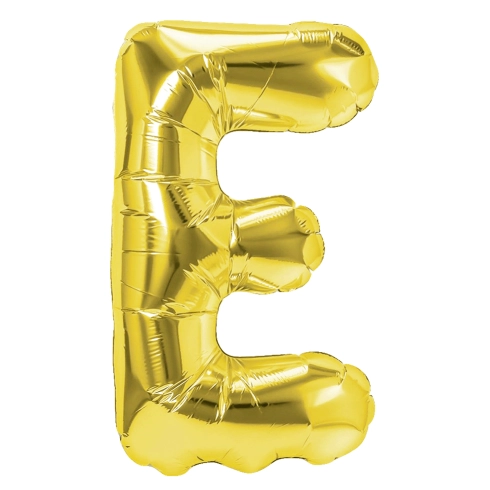 Zlatý fóliový balón písmeno E 40 cm Zlatý fóliový balón písmeno E 40 cm
