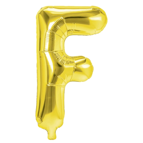 Zlatý fóliový balón písmeno F 40 cm