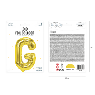 Zlati folijski balon črka G 40 cm