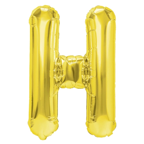Zlatý fóliový balón písmeno H 40 cm Zlatý fóliový balón písmeno H 40 cm