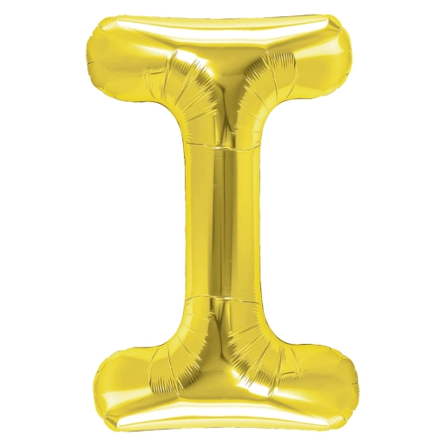 Zlatý fóliový balón písmeno I 40 cm Zlatý fóliový balón písmeno I 40 cm