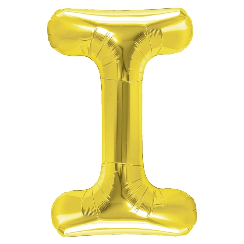 Zlatý fóliový balón písmeno I 40 cm