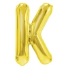 Balon din folie auriu, literă K, 40 cm