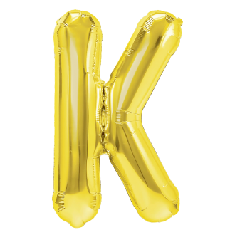 Zlati folijski balon črka K 40 cm