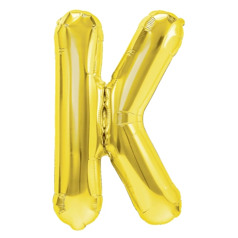 Zlatý fóliový balón písmeno K 40 cm Zlatý fóliový balón písmeno K 40 cm