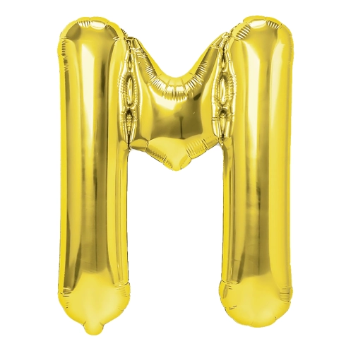 Zlatý fóliový balón písmeno M 40 cm Zlatý fóliový balón písmeno M 40 cm