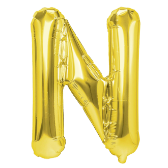 Zlati folijski balon črka N 40 cm
