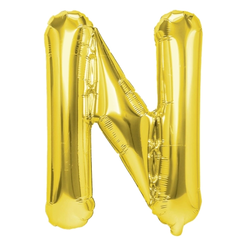 Zlatý fóliový balón písmeno N 40 cm Zlatý fóliový balón písmeno N 40 cm