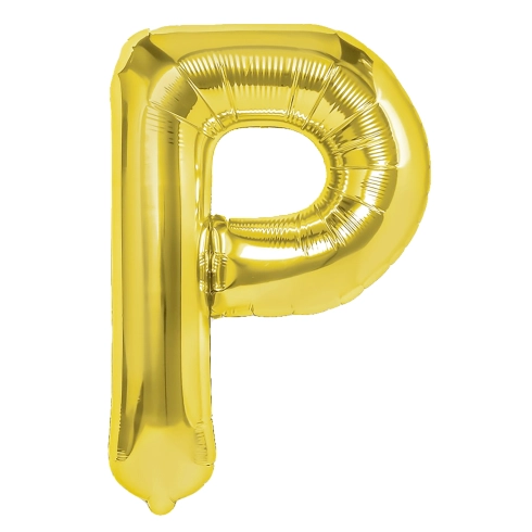 Zlatý fóliový balón písmeno P 40 cm Zlatý fóliový balón písmeno P 40 cm