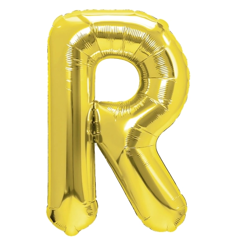 Zlatý fóliový balón písmeno R 40 cm