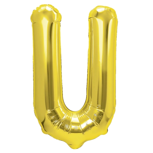 Zlatý fóliový balón písmeno U 40 cm