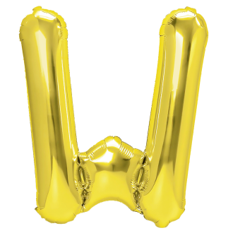 Zlati folijski balon črka W 40 cm