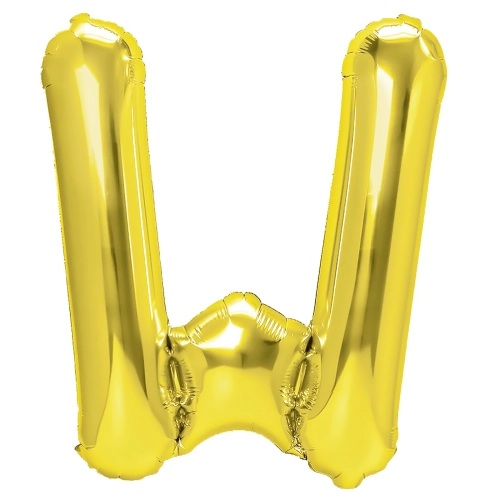 Zlati folijski balon črka W 40 cm